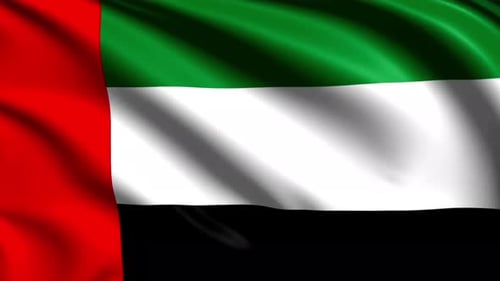 Dynamic United Arab Emirates National Flag Waving Animation
