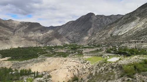 panoramic view mountains and valley