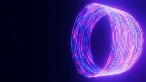 Big Data Light Speed Flow By Circular Tunnel Abstract Digital Data Stream of Quantum Computing