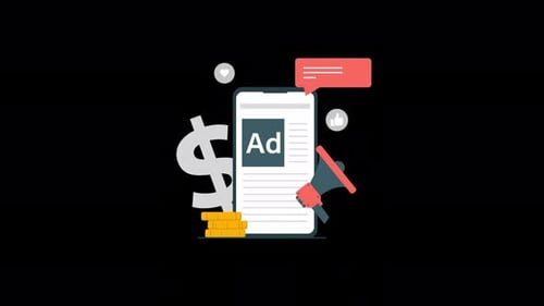 Flat Design Mobile Advertising and Digital Marketing Concept