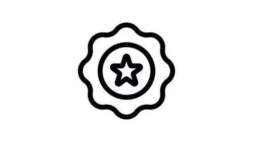 badge line icon animation