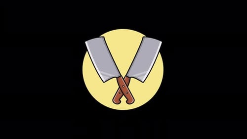 Couteau Meat Cleavers. Vidéo d'animation sur le concept des ustensiles de cuisine - Transparent