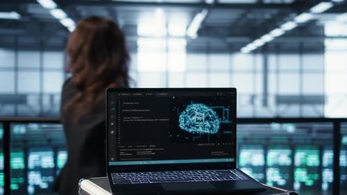 Notebook Used By AI IT Experts Close Up