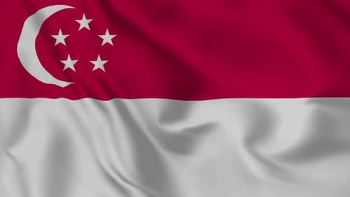 Singapore National Flag Waving Seamless Loop