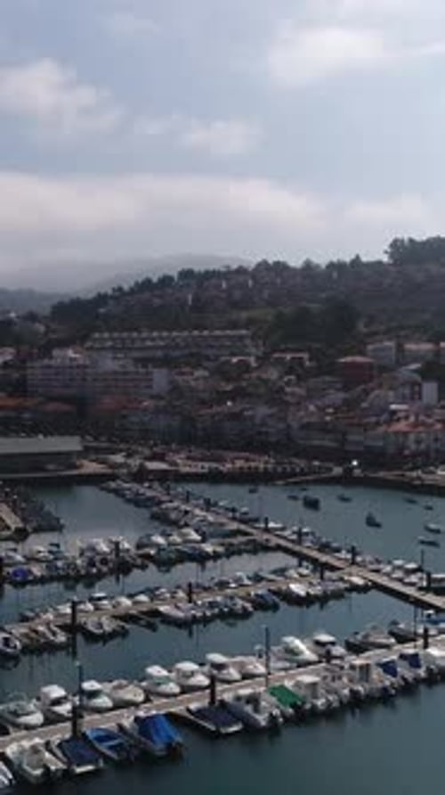 Vertical Video City of Baiona Galicia Spain