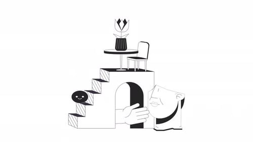 Abstract Staircase Bw Loading Animation