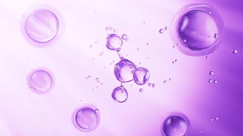 Rotating Clear Molecule and Bubbles in Science Liquid