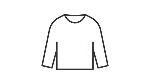 Minimalist Flat Design Animation of a Long-Sleeved Shirt Outline