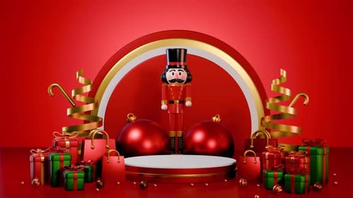 Nutcracker Soldier And Christmas Podium 1