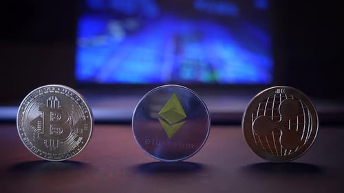 Bitcoin, Ethereum, and XRP Crypto Currency Coins