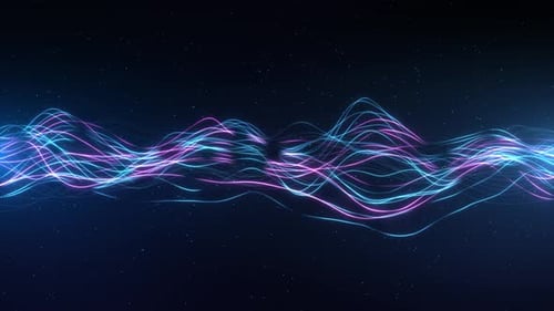 Dynamic Neon Wavy Lines Abstract Technology Background