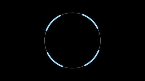 Schnittstellenkollektion: Schlaufe aus einem Ring, der sich im Uhrzeigersinn dreht und teilweise angeschwollen ist und auf dunklem Hintergrund verblasst