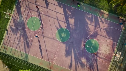 Aerial View Hoops Heaven Basketball Courts Amidst Nature's Beauty