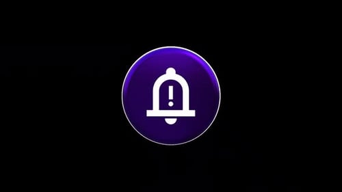 3D Animated Notification Bell Icon Rotating on Black Background