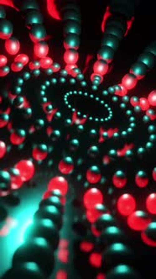 Abstract Futuristic Geometric Sphere Tunnel Background Loop