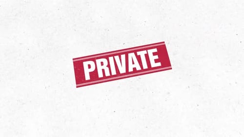 Red Private Rubber Stamp Impression on Textured Paper Background