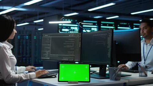 Developer Uses Replaceable Tablet for Server Room Work for Screen Replacement
