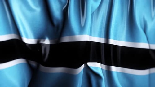 Realistic Botswana Flag Waving Loop Animation