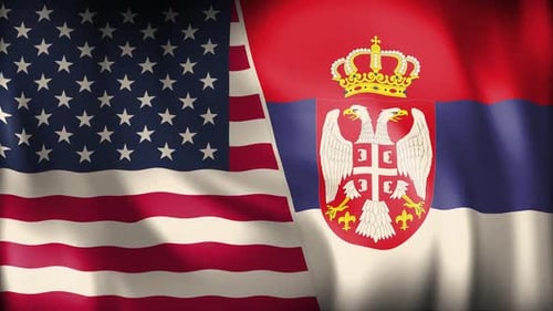 Usa And Serbia Background Loop