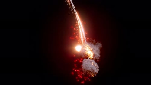 Dynamic Fiery Particle Streaks Motion Element