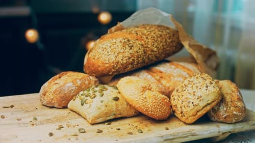 Artisanal Bread on Cutting Board