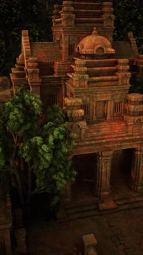Vue aérienne du bâtiment avec arbre