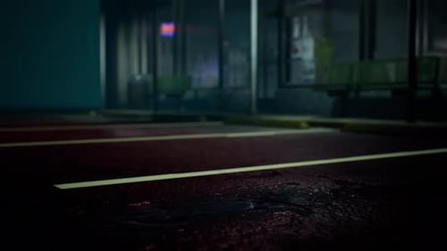 Rainy Night Urban Street Water Reflections Background