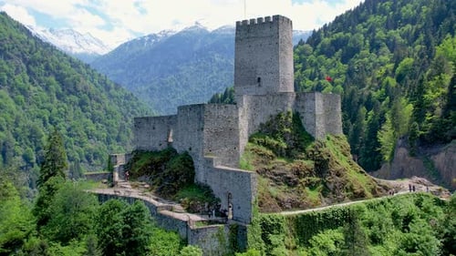 Aerial View Of Zilkale Castle Among The Tree Covered Hills 3