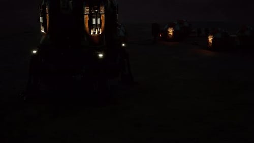 Mars Colony Base Showcases Advanced Habitat Structures During Twilight Hours