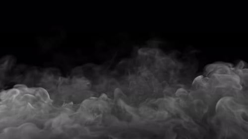 Dynamic Flowing Smoke Over Black Background