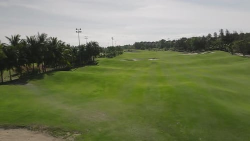 Aerial View of Green Tropical Golf Course