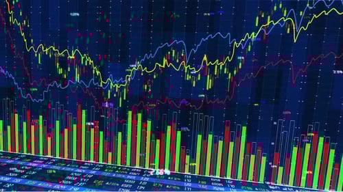 Stock Chart And Bar Graph Background