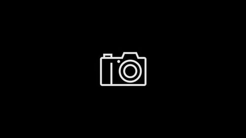 Minimalist Line Art Camera Icon Animation Reveal