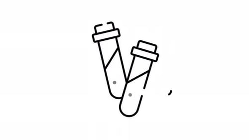 Animated Line Art Test Tubes Icon for Science and Research