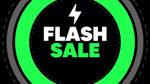 Flash Sale Animated Title with Geometric Design