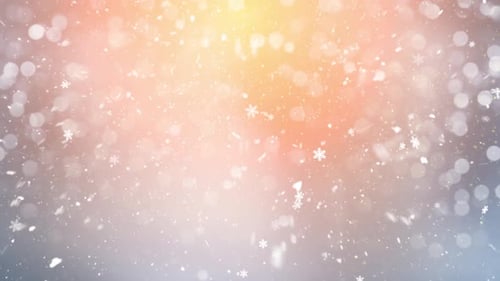 Fond bokeh de Noël avec neige et flocons de neige 33