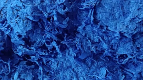 Abstract, Wrinkled Blue Material Close-Up