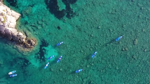 Aerial view of Ibiza Island, Balearic Island, Spain.