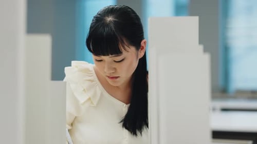 Woman, student and architecture with building model for floor plan, real estate design