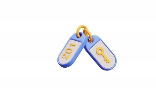 3D Animation Of Hotel Room Key Tag