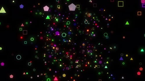 Futuristic High Tech Geometric Digital Background Shape. High Tech Background Flying Through