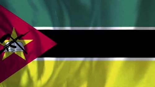 Realistic Mozambique National Flag Waving Animation