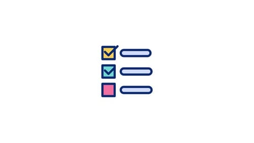 Animated Checklist Icon Flat Design Modern Tasks