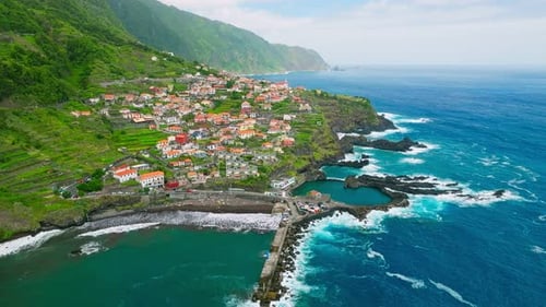 Seixal Village on Coast on Madeira Island Portugal