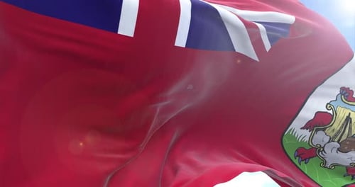 Realistic Bermuda National Flag Waving Animation