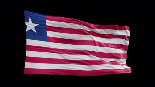 Realistic Waving Liberia Flag Animation for National Representation