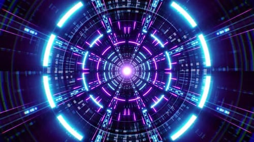 Futuristic Neon Line Portal Tunnel Vj Loop