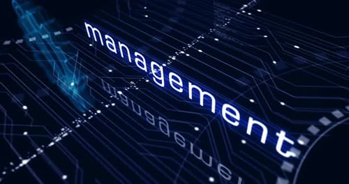 Management-Einstellung, Gang-Symbole, Loop-Cyber-Konzept