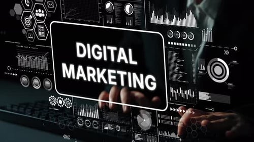 Digital Marketing Data Overlays with Keyboard Typing