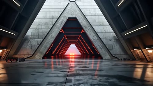 Futuristic Concrete Corridor